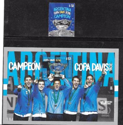 ARGENTINA 2017 SPORT TENNIS COPA DAVIS CHAMPION ,SET+ S/SHEET,MNH - Main Image