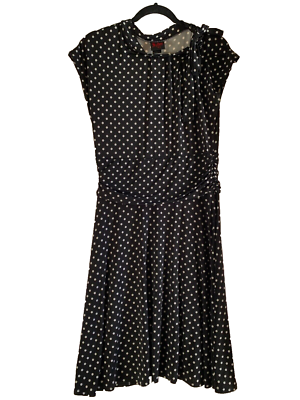 retro bombshell dress S DEADLY SEXY PIN UP DAMES BOW TIE SHOULDERS FIT FLARE RETRO BOMBSHELL DRESS