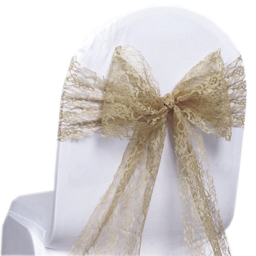 1/10/25/50/75/100/125/150/200 - LACE Chair Sashes Cover Bows wedding party decor - Picture 7 of 28