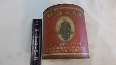 old prince albert tobacco tin value PRINCE ALBERT TOBACCO CAN CANISTER TIN crimp cut OLD VINTAGE ANTIQUE empty
