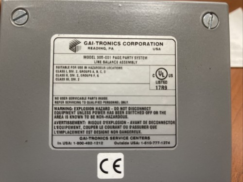 GAI-TRONICS 305-001 BALANCE ASSEMBLY NSNP - Picture 2 of 3