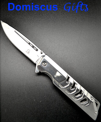 9'' NEW FALCON Polished Stainless Steel Mirror Finish POCKET KNIFE Folding Knives