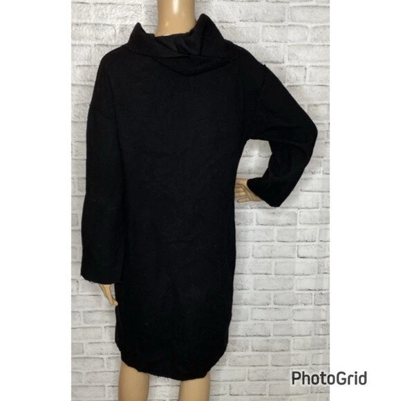 Lanvin Negro Lana Borde Crudo Punto Suéter Chaquetón 36 Foto 3 de 4