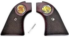 "Buffalo" 24k Heritage Arms Rough Rider 6 & 9 Shot Grips Checkered Rosewood