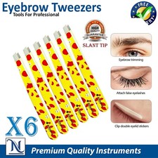 X6 Beauty Eyebrow Tweezers   Slanted Stainless Steel Precision Hair Plucker Set