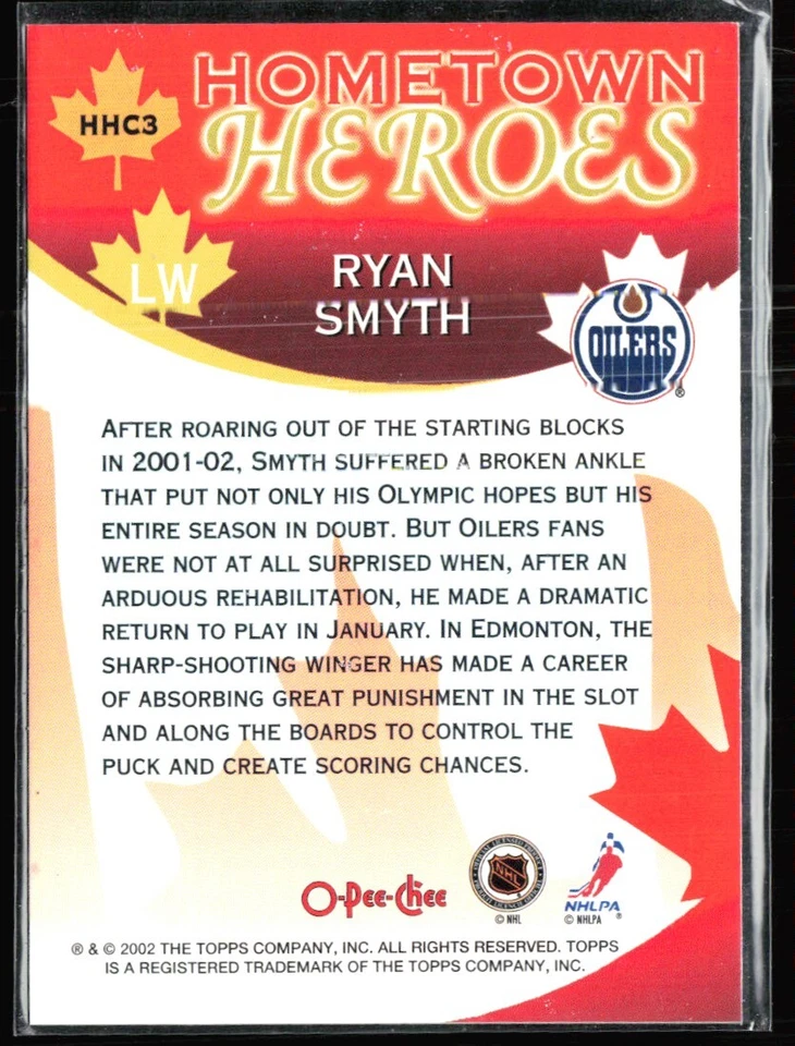 2002-03 O-Pee-Chee Hometown Heroes Canada Ryan Smyth #HHC3 H3R2F - Image 2 of 2