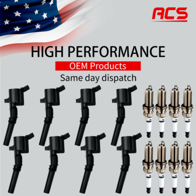 8X OEM Ignition Coil & 8X Iridium Spark Plug for Ford F150 4.6L 5.4L FD503 DG508