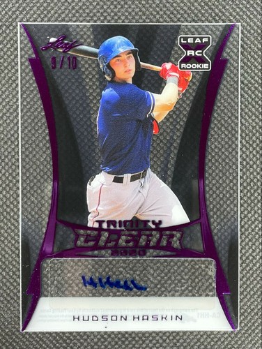 Hudson Haskins XRC 2020 Leaf Trinity Clear Acetate PURPLE AUTO - SP SN #9 /10 - 第 1/2 張圖片