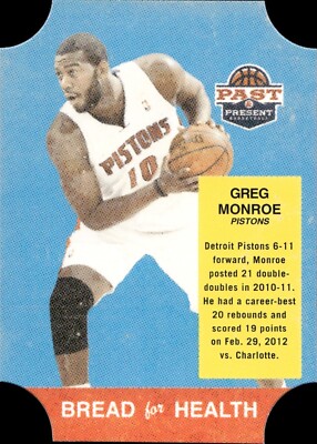 Greg Monroe - 2012 Panini Past & Present - Die Cut - Bread for Health #39