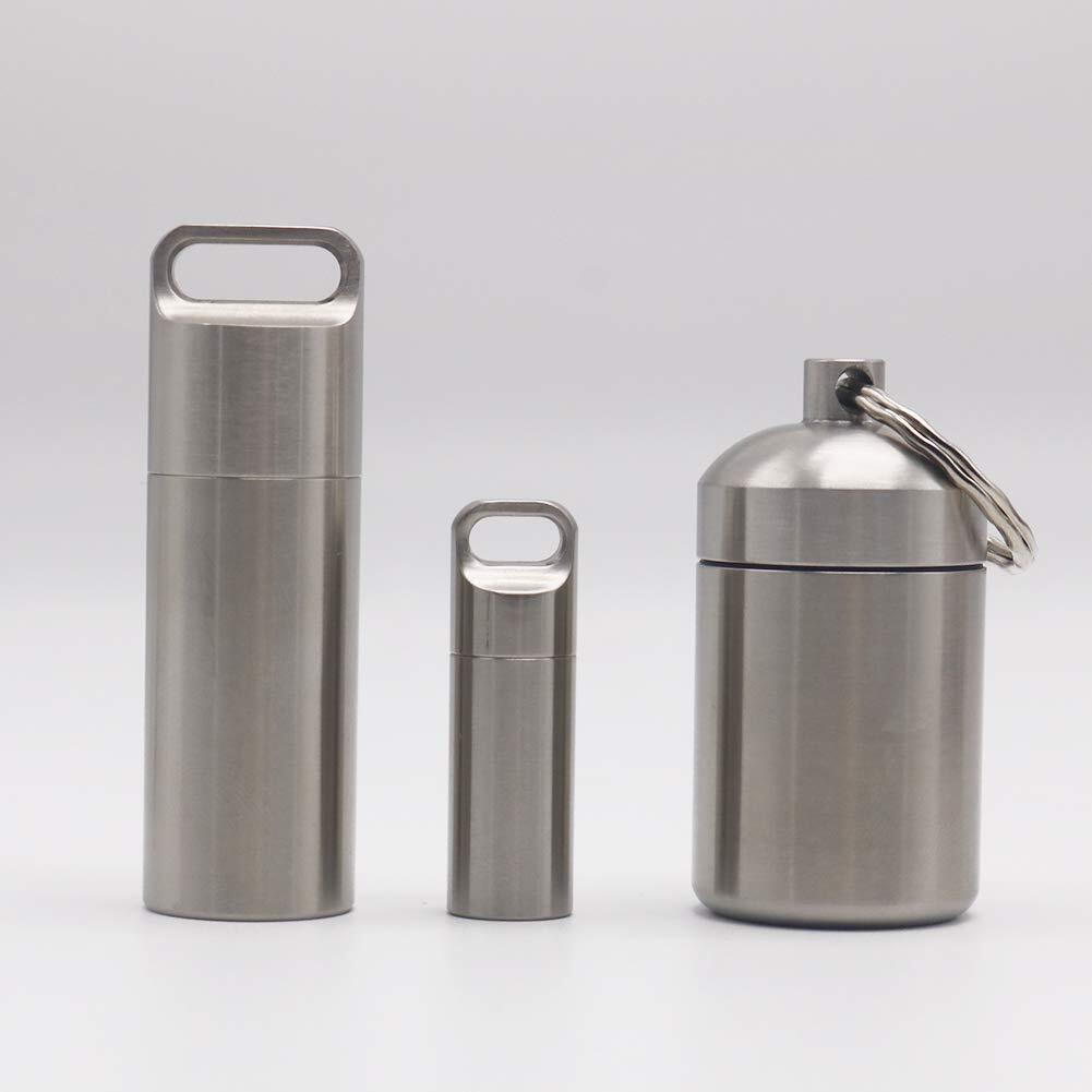 Waterproof Keychain Pill Holder - Brass Portable Pill Case For Outdoor & Daily Use