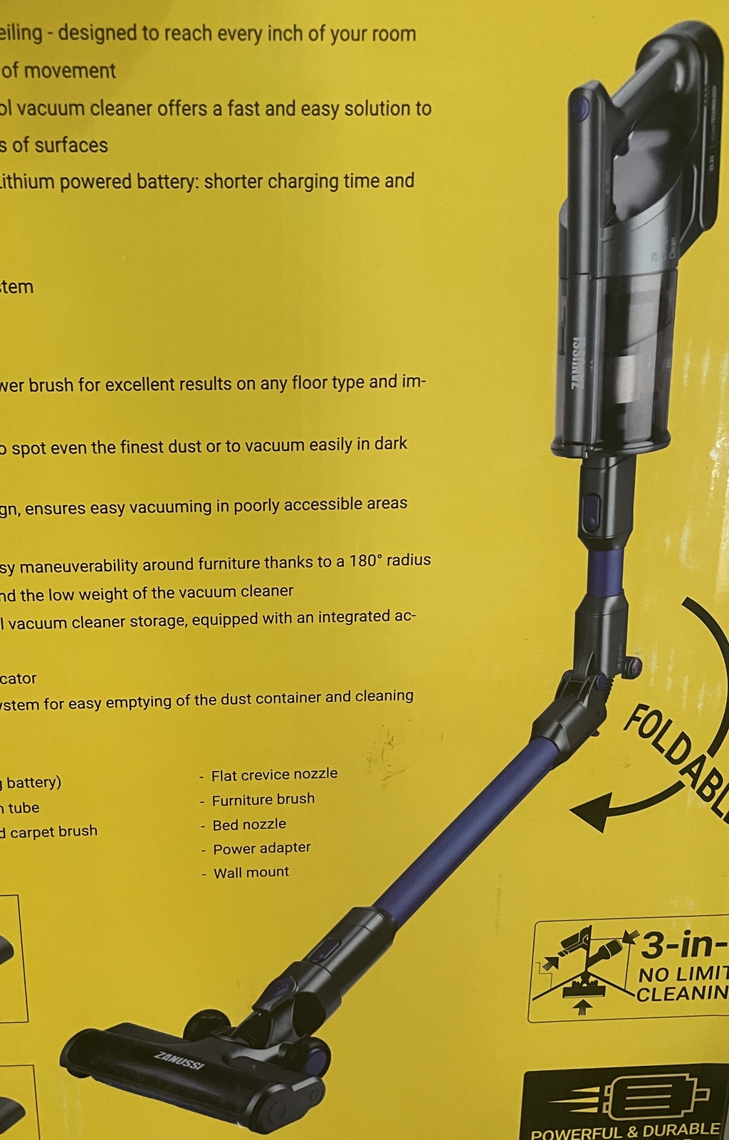 Zanussi Z8 V Complete 3in1 Vacuum Cleaner Stick Cordless Blue 25V 45min