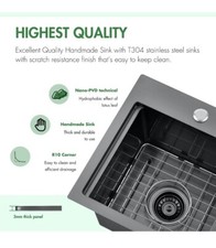 EcoChannels Undermount Kitchen Sink, 15 x 15x 10 in 16 Gauge US Seller