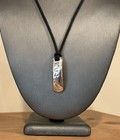 RLM Studio Robert Lee Morris Necklace Sterling Silver BELIEVE Pendant Black Cord