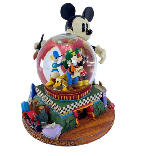WALT DISNEY WORLD 100 Years Of Magic MICKEY MOUSE 2001 LARGE SNOWGLOBE Music Box - Picture 2 of 20