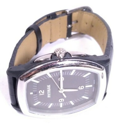 Women Phonak Aid Hearing Watch Silver Case Black Band Swiss  display picture 1
