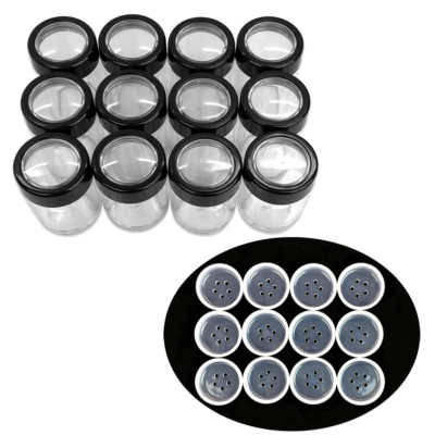 6 Pieces 10G/10ML Acrylic Transparent Cylinder Sifter Container Jar with Clear 