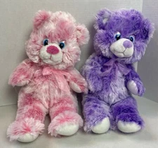 Rhode Island Novelty 16" Plush Bear LOT of 2 Pink & Purple