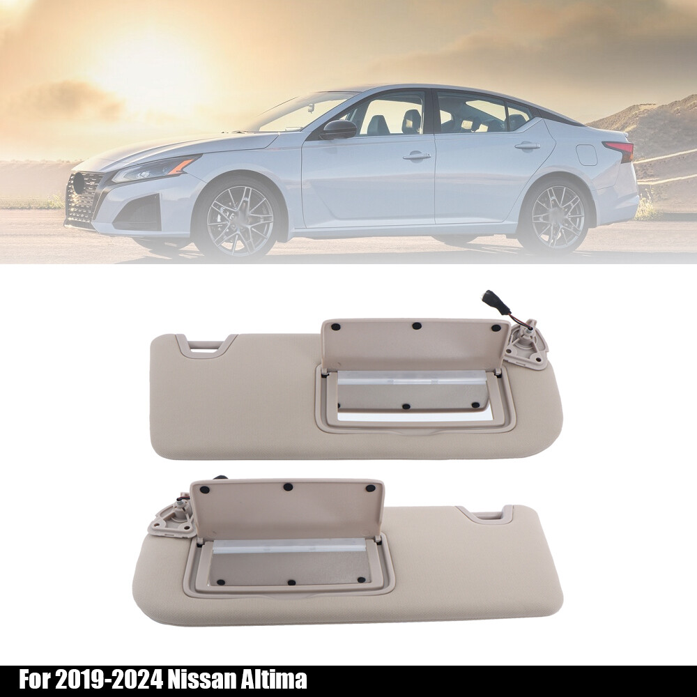 1 Pair Beige Sun Visors With Light & Mirror For Nissan Altima (2013-2018) - Driver & Passenger 14 thumbnail image