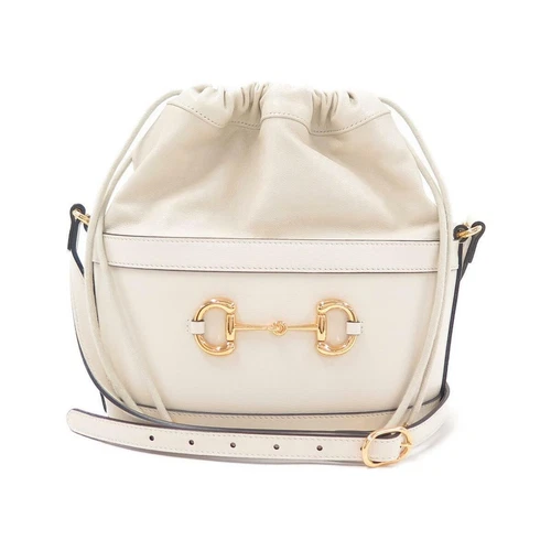 Gucci 1955 Horsebit White Leather Bucket Bag NEW