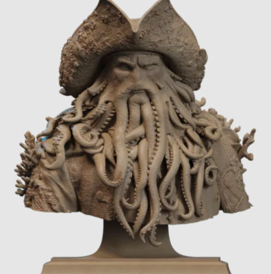Davy Jones Bust 3D Print 12K Ultra-High-Detail Resin Figure   Unpainted Model