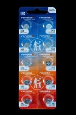 10 PACK 362 Renata Watch Batteries Silver Oxide SR721SW, 0 Mercury