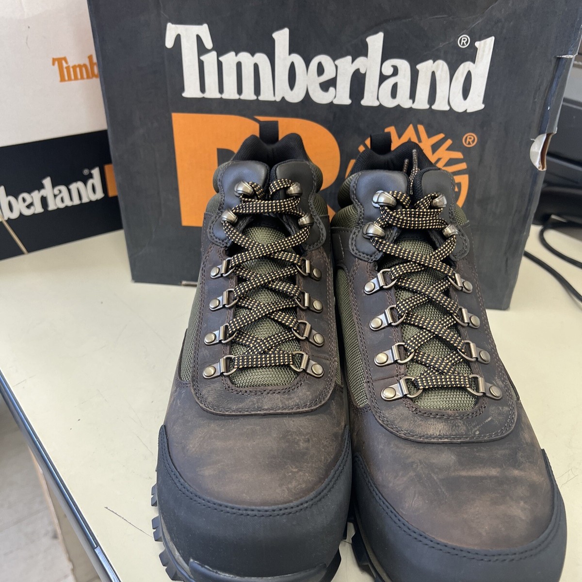 Timberland PRO | Mens Size 9 Keele Ridge Steel Toe Waterproof Work Boots Brown Men main image 2