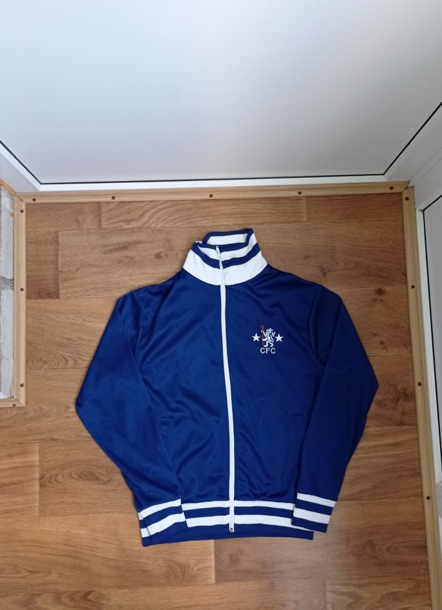 CHELSEA 80s FOOTBALL SOCCER TRACK JACKET SCORE DRAW REPLICA sz M