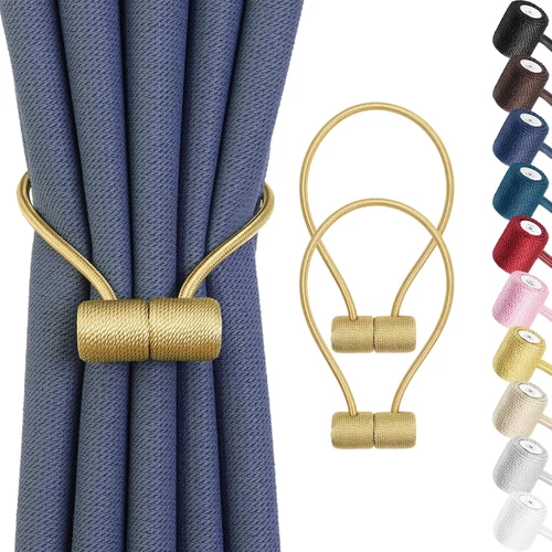 Magnetic Curtain Tiebacks 2 Pack, Curtain Tie Backs Holder, Outdoor Curtains Tie - Picture 1 of 6