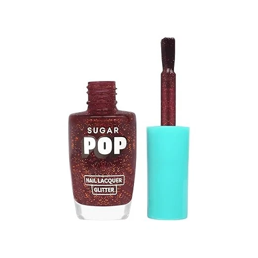 SUGAR POP Nail Lacquer Glitter 09 Ruby Glaze - 10 ml - Quick-drying | Chip-resis