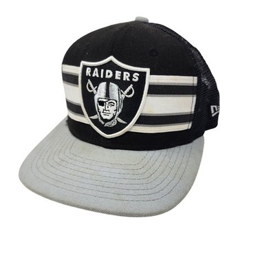 Las Vegas Raiders Hat Cap Snap Back Black Gray NFL Football Trucker Mesh New Era