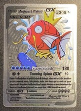 Pokémon Silver Foil Fan Art Magikarp & Wailord GX Tag Team 161/181 Display Card