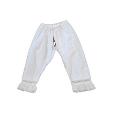 Vtg Women's Cotton Bloomers White Eyelet Hem XS 24" Re-enactment Theatre Costume