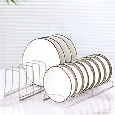 1/2x Plates Storage Rack Organiser for Kitchen Cupboard Bowls Drainer Holder