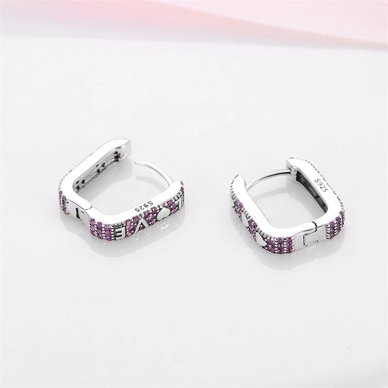 Pendientes pequeños PANDACH 925 de plata esterlina circonita cúbica Huggie aro hombres mujeres joyas regalos Foto 2 de 4