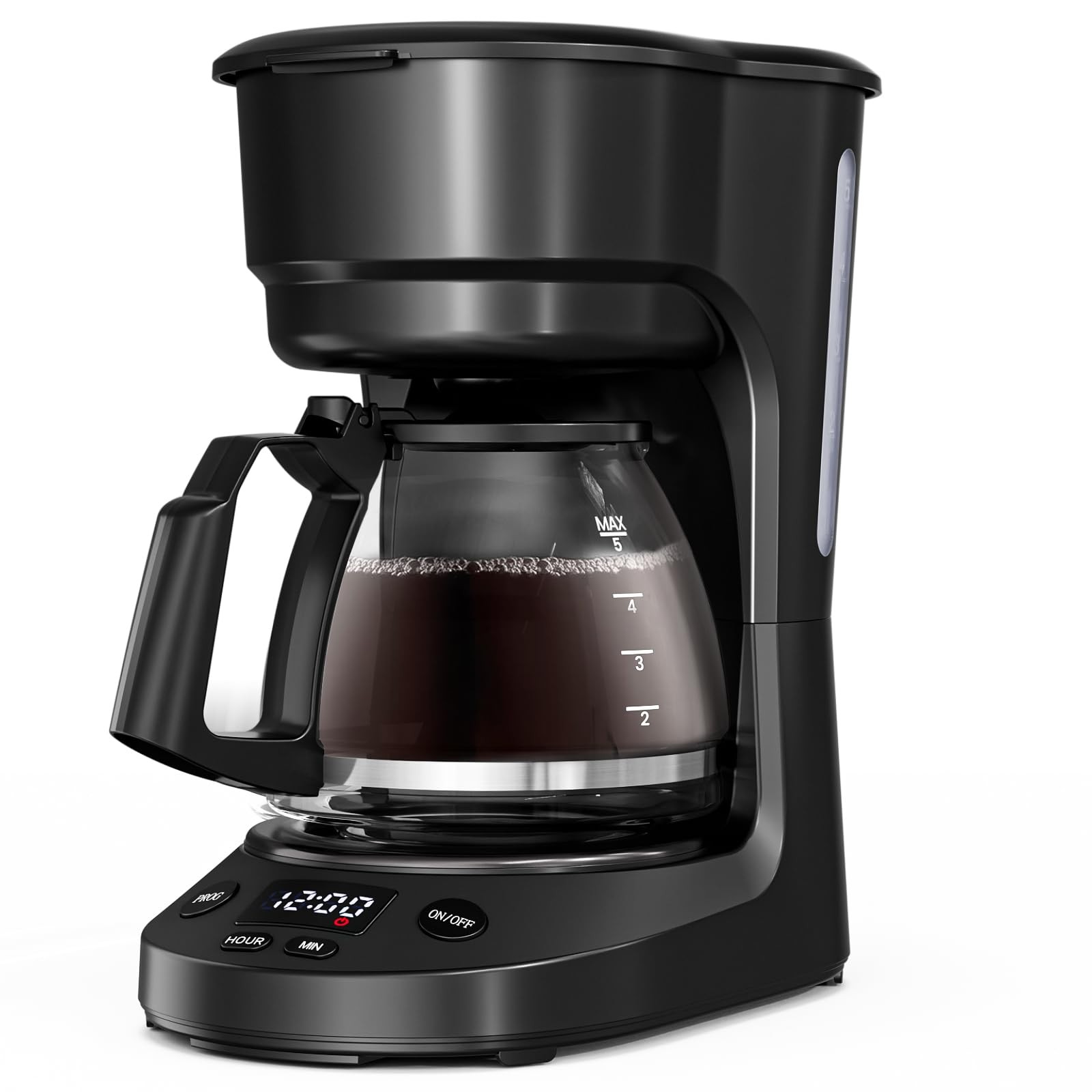 5 Cup Drip Coffee Maker, Portable Coffee Machine with Programmable Timer, Cof...