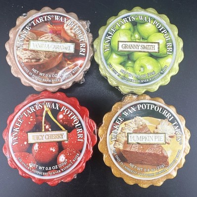 NOS Yankee Candle Tart Wax Melt - Lot Of 4 Pumpkin Cherry Granny Smith Caramel