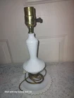 VINTAGE HOBNAIL WHITE MILK GLASS LAMP W TRAY BASE