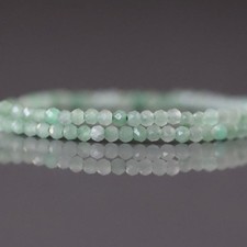 Burma Jade Beads 1.9mm Tiny Faceted Round Jadeite Natural Gemstone 15" Strand