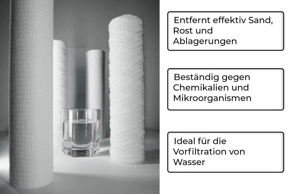 10x Sediment Vorfilter 10 Micron 10 Zoll Wickelfilter Osmose Filter Wasserfilter - Bild 2 von 4
