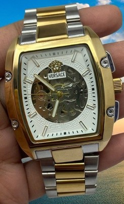 Refurbished Luxury Look Versace Dominus Skeleton Dial Automatic Men's Wristwatch