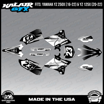 Graphics Kit for Yamaha YZ250X (2016-2022) and YZ125X (2020-22) Evader - White