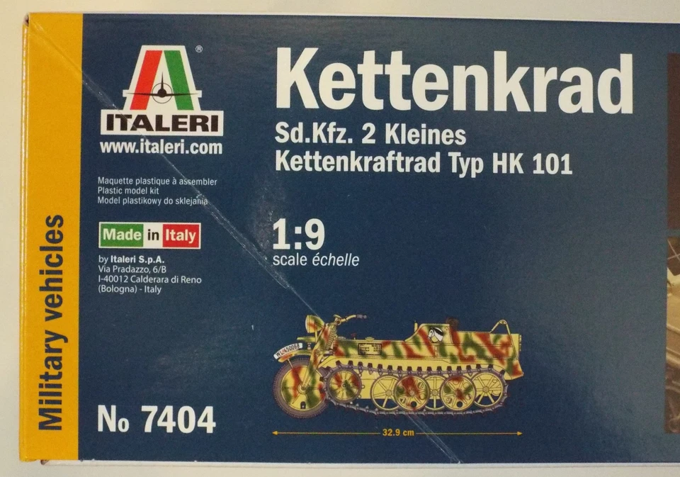 1/9 Kettenkrad Sd. Kfz. 2 Typ HK 101 Italeri #7404 в заводской упаковке новый в коробке - Изображение 3 из 4