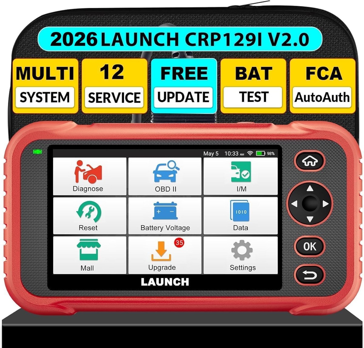 LAUNCH CRP129I V2.0 OBD2 Scanner 2026 Lifetime Free Update Scan