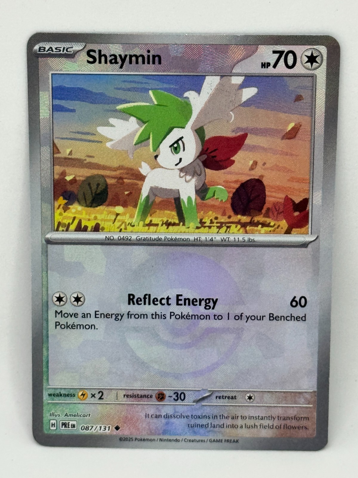Pokemon TCG Shaymin (Poke Ball Pattern) 087/131 Sv: Prismatic Evolutions Holo NM