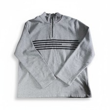 Calvin Klein Men's L Sweater 1/4 Zip Pullover Gray Knit Mock Neck Large Logo