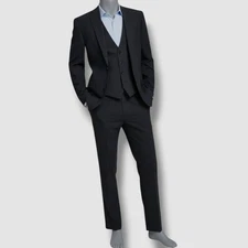 Bar III Men's Gray Solid Slim-Fit Wool Suit Jacket Size 40R