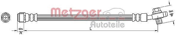 Metzger Bremsschlauch Hinten Links, Hinten Rechts FüR Vw-image