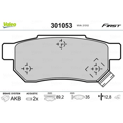 1x ORIGINAL  Valeo 301053 Bremsbelagsatz, Scheibenbremse Hinten, inkl.