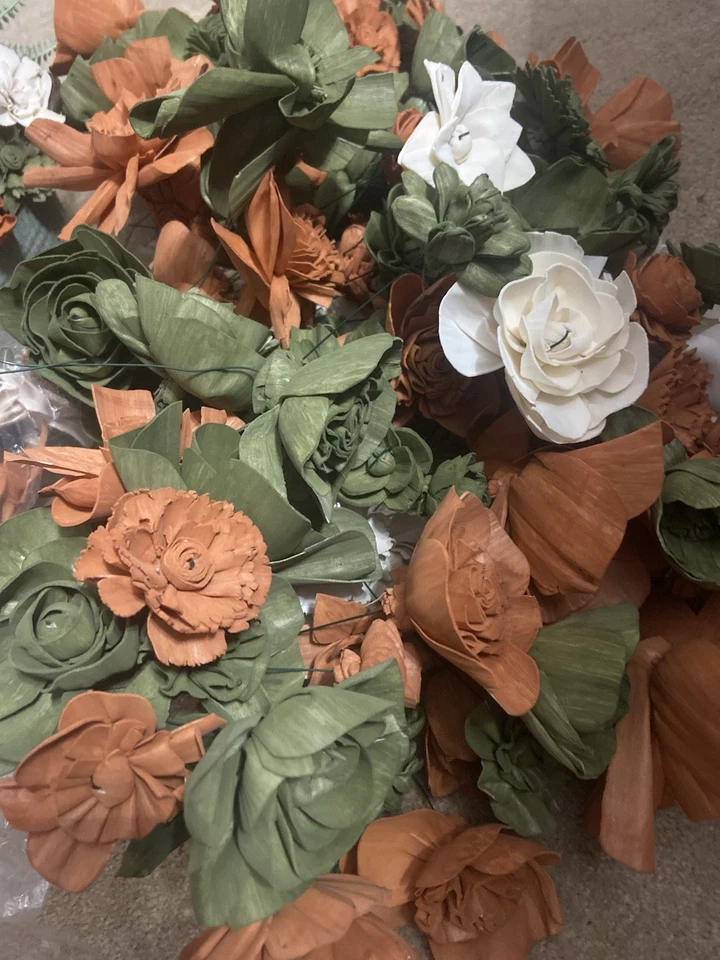 Lote Decoración Floral Boda/Quinceañera Verde Marrón Crema Terracota Salvia Foto 2 de 4