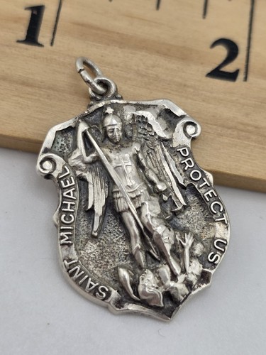 SAINT MICHAEL ANGEL ARCHANGEL PROTECT Pendant 925 Sterling Silver CREED
